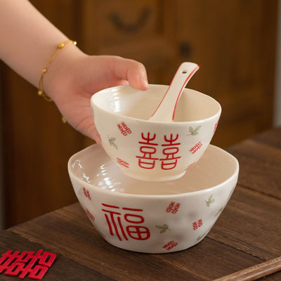 Retro Style Ceramic Dinner Bowl Set For Stocked Food Serving Volume Other Stocked